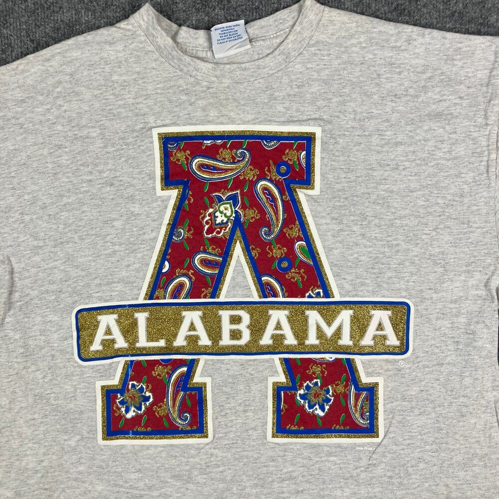 Premier Sportswear‎ T-Shirt Mens XL Gray Alabama Paisley Graphic Vintage